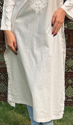 将图像加载到图库查看器中, Shab Women's Lucknowi Handcrafted Cotton Chikankari Kurti - HONC0202463