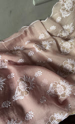 Load image into Gallery viewer, Women's Lakhnavi Handcrafted Pure Organza Chikankari Semi - stitched Kurta And Dupatta Set- HONC0288872