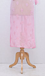 将图像加载到图库查看器中, Women's Lakhnavi Handcrafted Viscose Georgette Chikankari Kurti - HONC091888