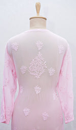 将图像加载到图库查看器中, Women's Lakhnavi Handcrafted Viscose Georgette Chikankari Kurti - HONC091888