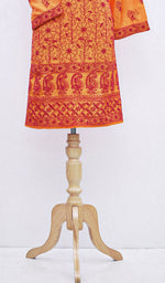 Load image into Gallery viewer, Women's Lucknowi Handcrafted Silk Chikankari Kurti - HONC0109235