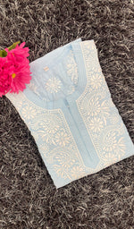 将图像加载到图库查看器中, Women's Lucknowi Handcrafted Mul Cotton Chikankari Kurti - HONC0105311