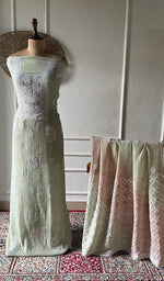 Load image into Gallery viewer, Women's Lakhnavi Handcrafted Mul Chanderi Unstitched Kurta And Dupatta Set - HONC0374248