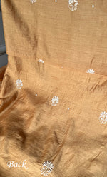 Load image into Gallery viewer, Women's Lakhnavi Handcrafted Munga Silk Chikankari Unstitched Kurta And Dupatta Set- HONC0276215