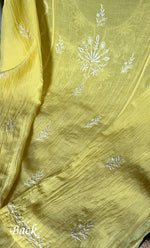 Load image into Gallery viewer, Women's Lakhnavi Handcrafted Mul Chanderi Semi - Stitched Kurta And Dupatta Set - HONC0308701