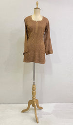 Load image into Gallery viewer, Women's Lucknowi Handcrafted Viscose Georgette Chikankari Top - HONC0101221
