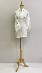 Load image into Gallery viewer, Fiza Women's Lakhnavi Handcrafted Chanderi Silk Semi- Stiched Chikankari Top - HONC0185366
