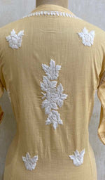 Load image into Gallery viewer, Women's Lakhnavi Handcrafted Beige Linen Cotton Chikankari Kurti - HONC011104