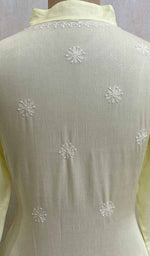 Load image into Gallery viewer, Lakhnavi Handcrafted Lemon Modal Cotton Chikankari Kurti - HONC011813