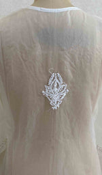 Load image into Gallery viewer, Women's Lakhnavi Handcrafted White Organza Chikankari Kurti - HONC029495