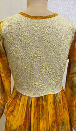 Load image into Gallery viewer, Women's Lucknowi Handcrafted Printed Modal Cotton Chikankari Dress - HONC059653