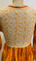 Load image into Gallery viewer, Women's Lucknowi Handcrafted Printed Modal Cotton Chikankari Dress - HONC059659