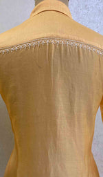将图像加载到图库查看器中, Sana Women's Lakhnavi Handcrafted Chanderi Silk Chikankari Top - HONC062113
