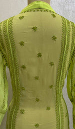 Load image into Gallery viewer, Bareeka Women's Lakhnavi Handcrafted Faux-Georgette Chikankari Anarkali Dress - HONC041795