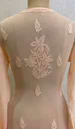 将图像加载到图库查看器中, Women's Lakhnavi Handcrafted Viscose Georgette Chikankari Kurti - HONC038659