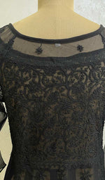 Load image into Gallery viewer, Black Color Georgette Chikankari Anarkali Dress