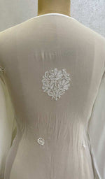 将图像加载到图库查看器中, Women's Lakhnavi Handcrafted Viscose Georgette Chikankari Kurti - HONC073231