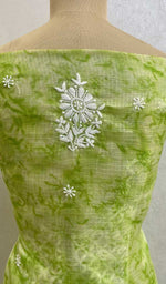 Load image into Gallery viewer, Women's Lakhnavi Handcrafted Kota Cotton Chikankari Kurta And Dupatta Set- HONC074303