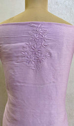 Load image into Gallery viewer, Women's Lakhnavi Handcrafted Raw Silk Chikankari Suit Material - HONC051897