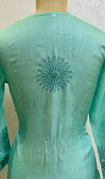 将图像加载到图库查看器中, Lakhnavi 手工制作的 Tussar 丝绸 Chikankari Kurti - HONC044073