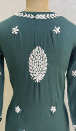 Load image into Gallery viewer, Women's Lucknowi Handcrafted Modal Cotton Chikankari Kurti - HONC084364