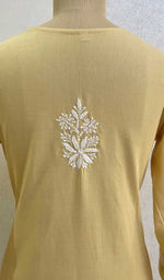 将图像加载到图库查看器中, Lucknowi 手工制作的 Chikankari 棉质上衣 - HONC091544