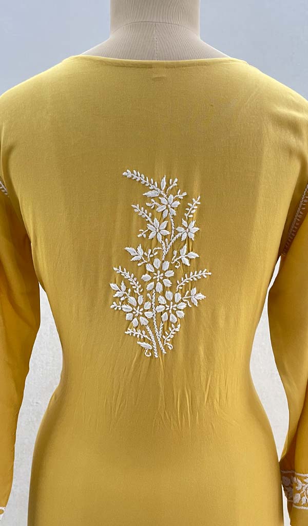 Haniya Women's Lucknowi Handcrafted Modal Cotton Chikankari Kurti - HONC0101566
