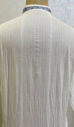 Load image into Gallery viewer, Men's Lucknowi Handcrafted Cotton Chikankari Kurta - HONC096272