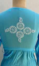 Load image into Gallery viewer, Neha Women's Lucknowi Handcrafted Modal Cotton Chikankari Angrakha Dress - HONC0102840