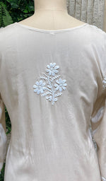 Load image into Gallery viewer, Women's Lucknowi Handcrafted Cotton Chikankari Kurti - HONC0109620