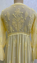 Load image into Gallery viewer, Women's Lakhnavi Handcrafted Viscose Georgette Chikankari Bajirao Dress - HONC098675