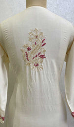 将图像加载到图库查看器中, Women's Lucknowi Handcrafted Silk Chikankari Kurti - HONC0109365