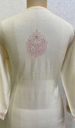 Load image into Gallery viewer, Women's Lucknowi Handcrafted Silk Chikankari Kurti - HONC0109364