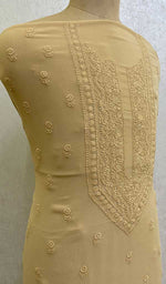Load image into Gallery viewer, Lucknowi Handcrafted Viscose Georgette Chikankari Unstitched Men's Kurta Fabric - HONC0112612