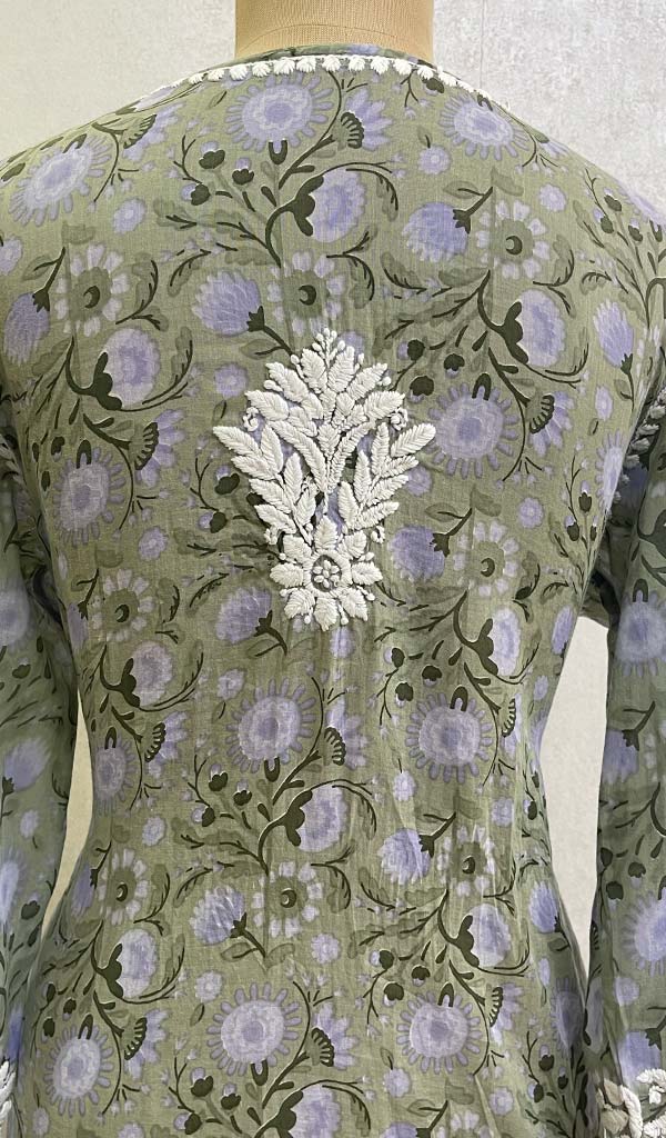 Zainish Women's Lucknowi Handcrafted Mul Cotton Chikankari Kurti - HONC0120048