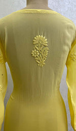 将图像加载到图库查看器中, Women's Lakhnavi Handcrafted Viscose Georgette Chikankari Kurti - HONC0105284