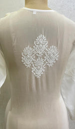 Load image into Gallery viewer, Women's Lakhnavi Handcrafted Organza Chikankari Kurti - HONC0105942