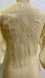 Load image into Gallery viewer, Women's Lakhnavi Handcrafted Organza Chikankari Kurti-HONC0105932