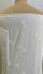 Load image into Gallery viewer, Lucknowi Handcrafted White Cotton Chikankari Unstitched Men's Kurta Fabric - HONC0124121