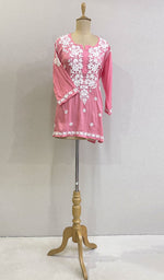 Load image into Gallery viewer, Women's Lakhnavi Handcrafted Modal Cotton Chikankari Top - HONC0167496