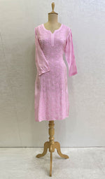 Load image into Gallery viewer, Women's Lucknowi Handcrafted Muslin Chikankari Kurti - HONC0115886
