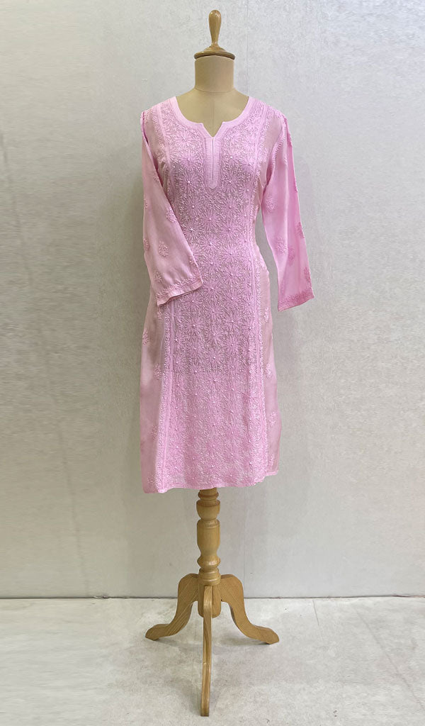 Women's Lucknowi Handcrafted Muslin Chikankari Kurti - HONC0115886