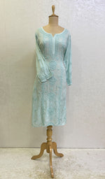 Load image into Gallery viewer, Women's Lucknowi Handcrafted Modal Cotton Chikankari Kurti - HONC0136234