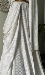 将图像加载到图库查看器中, Women's Lakhnavi Handcrafted Bridal Viscose Georgette Chikankari Lehenga Set - HONC0242217