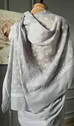 Load image into Gallery viewer, Fairoz Women's Lakhnavi Handcrafted Cotton Chikankari Saree - HONC0311932