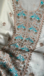 Load image into Gallery viewer, Gulbano Women's Lakhnavi Handcrafted Mul Chanderi Unstitched Kurta And Dupatta Set - HONC0241736