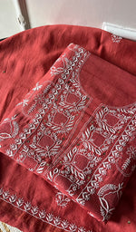Load image into Gallery viewer, Women's Lakhnavi Handcrafted Maheshwari Mul Chanderi Kurta And Dupatta Set - HONC0275134