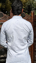 Load image into Gallery viewer, Men's Lucknowi Handcrafted Cotton Chikankari Kurta - HONC0329857
