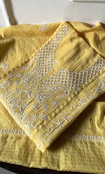 Load image into Gallery viewer, Women's Lakhnavi Handcrafted Mul Chanderi Semi - stitched Kurta And Dupatta Set- HONC0282405