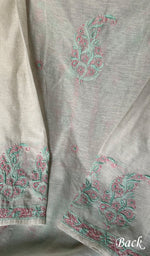 将图像加载到图库查看器中, Women's Lakhnavi Handcrafted Linen Cotton Semi -Stitched Kurta And Dupatta Set - HONC0269952